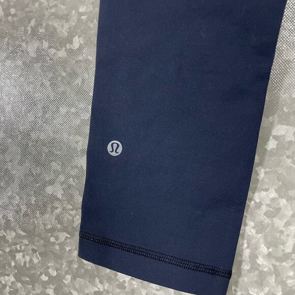 Lululemon Blue Patchwork Wunder Under Crop III Leggings - Size 6 - Full On Luon - Picture 7 of 8